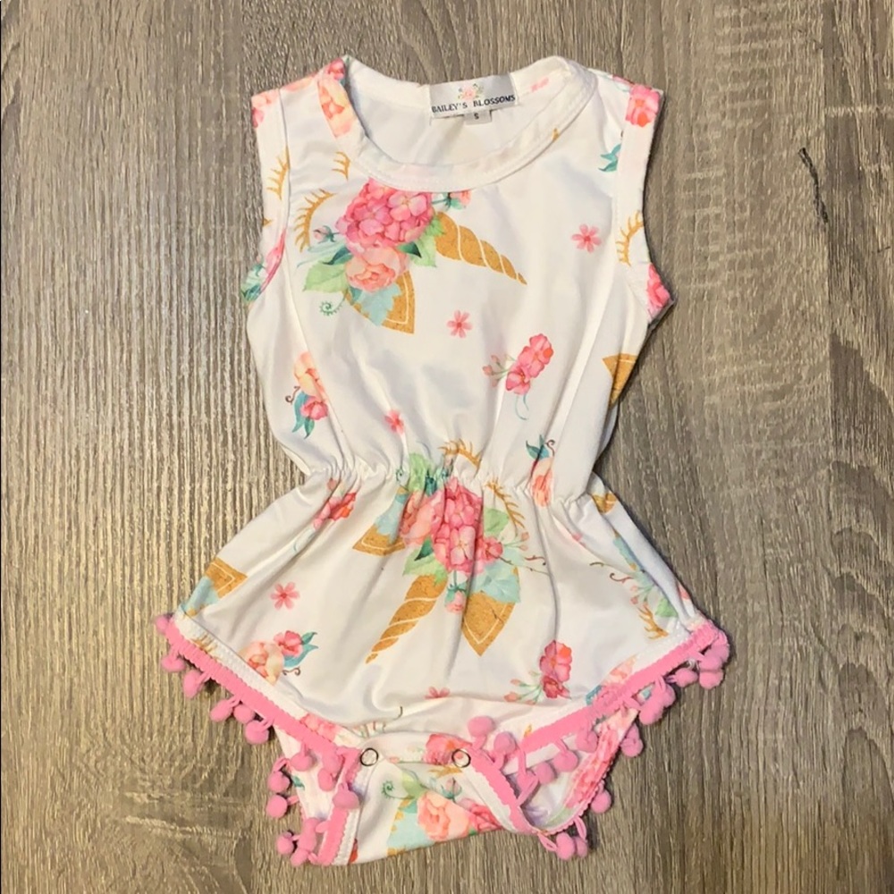 Unicorn Pom Pom romper